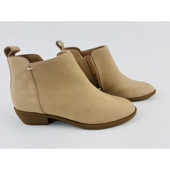 Western Chelsea Low Heel Boots -ZBY- Women's Size 7 Beige - Picture 1 of 13